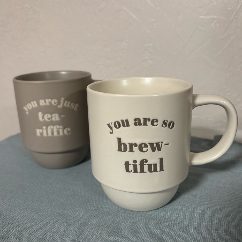 stoneware nesting coffee mug and tea mug